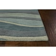 thumbnail image 2 of 2'x4' Ocean Blue Teal Hand Tufted Abstract Waves Indoor Accent Rug, 2 of 4