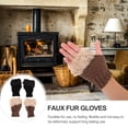 thumbnail image 3 of 2 pares de invierno felpa guantes sin dedos cálidos medio dedo guantes para los fríos., 3 of 5