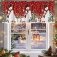 thumbnail image 5 of Christmas Valance Curtain for Windows Winter Snowman Xmas Tree Deer Snowflakes Red Curtain Valances Short Window Treatments Panels for Kitchen Bathroom Laundry Room Basement 42 x 12 Inch, 5 of 7