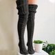thumbnail image 5 of Cable Knit Warm Leg Tube Warmers Stockings Winter Leg Tube Thigh High Boot Socksblack, 5 of 5