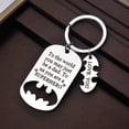 thumbnail image 3 of Gifts for Dad Keychain from Daughter Son Stainless Steel Present for Fathers Day Birthday Christmas Super Dad Engraved Message Appreciation Gift, 3 of 5