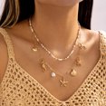 thumbnail image 3 of NICKSUN Boho Beach Vacation Multi-Layer Beaded Stackable Necklace, Colorful Seed Bead Choker with Starfish, Seashell, Fish & Mermaid Tail Charms, Coastal Ocean Layered Statement Jewelry, 3 of 7
