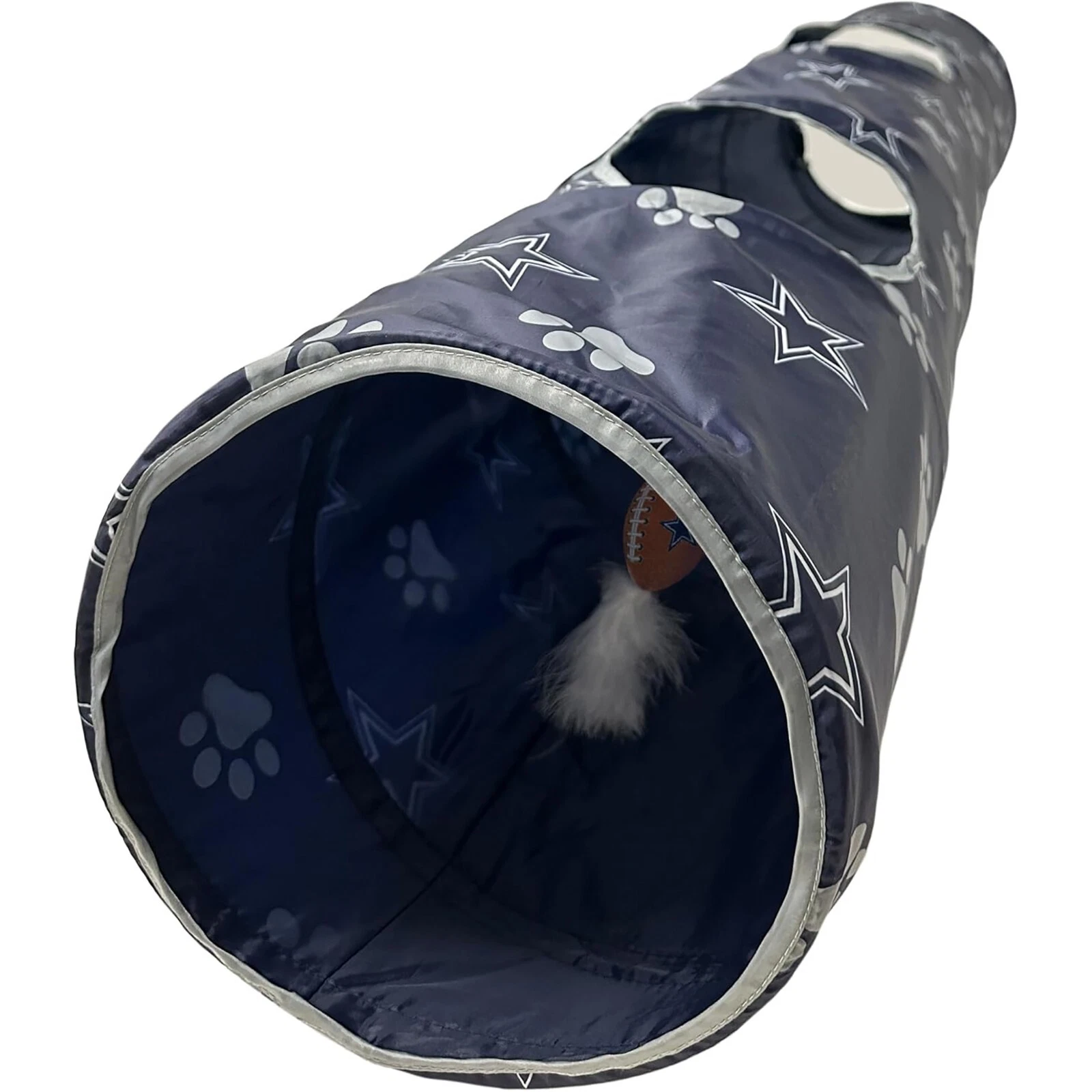 Pets First NFL Cat Tunnel Tube Toy & Plush Football Toy Filled with Catnip