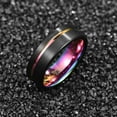 thumbnail image 3 of Men /Women 8mm Tungsten Carbide Ring for Electroplating Color Inner Ring Brushed Black Outer Ring, Groove Electroplating Color Comfort Fit Size 7-12, 3 of 4