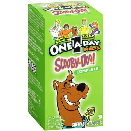 One A Day Kids Scooby-Doo! Complete Sugar Free Multivitamin/Multimineral Supplement Chewable Tablets, 50 Count