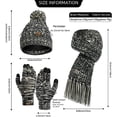thumbnail image 5 of LINLIN Hat Gloves Scarf Set for Women, 3 Pieces Winter Warm Knitted Scarf Hat and Gloves Set Men & Women's Soft Stretch Hat Scarf and Mitten Set, 5 of 6