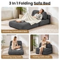thumbnail image 3 of HYSpacerX Folding Sofa Bed Convertible Sleeper Chair, Portable Floor Futon with Pillow & Back Support, Foldable Mattress Lounge Couch for Living Room & Bedroom, Single Size, Gray, 3 of 9