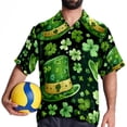 thumbnail image 4 of Saint Patrick's Day Men's Short Sleeve Spread Collar Button Down Beach Print Casual Shirts, 4 of 6