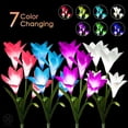 thumbnail image 6 of Luxtrada Outdoor Solar Stake Lights - 2 Pack Solar Powered Lights with 8 Lily Flower, Multi-color Changing LED Solar Stake Lights for Garden, Patio, Backyard, 6 of 7