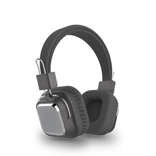 Seitruly Auriculares inalámbricos compatibles con Bluetooth 5.0 Estéreo FM Soporte con micrófono Auricular Reducción de ruido Auriculares Cables de audio/vídeo Gris oscuro