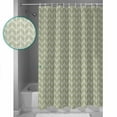 thumbnail image 4 of Striped Shower Curtain, 72" x 72", Abstract Chevron White Line Sage Green Bohemian Waterproof Bathroom Curtain Washable Shower Curtain Set with 12 Hooks, 4 of 6
