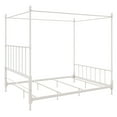 Pemberly Row Traditional Metal Canopy Bed, Full, White