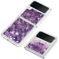 thumbnail image 4 of Glitter Liquid Case for Samsung Galaxy Z Flip 3 for Girls Women, Bling Quicksand Clear Soft TPU Cover Shiny Sparkle Luxury Floating Protective Case for Samsung Galaxy Z Flip3 RLS Purple, 4 of 12