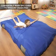 Bean Bag Chair and Sensory Crash Pad, Convertible Beanbag Folds from Lazy Chair to Floor Sensory Crash Pad