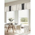 thumbnail image 6 of Black Geometric Stripe, Valances for Windows, Abstract Farmhouse Style Light Filtering Kitchen Curtains, Rod Pocket Window Valance Curtains for Living Room Bedroom, 54" W x 18" L, 2 Panels, 6 of 9