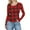 Red, variant on Tops for Women Long Sleeved Plaid Casual Round Neck Printing Fitting Pit Stripe Blouse Black L