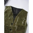 thumbnail image 5 of TiaoBug Kids Boys Girls Glittery Sequined Shirt Vest Jacket Hip Hop Jazz Dance Shiny Waistcoat, 5 of 6