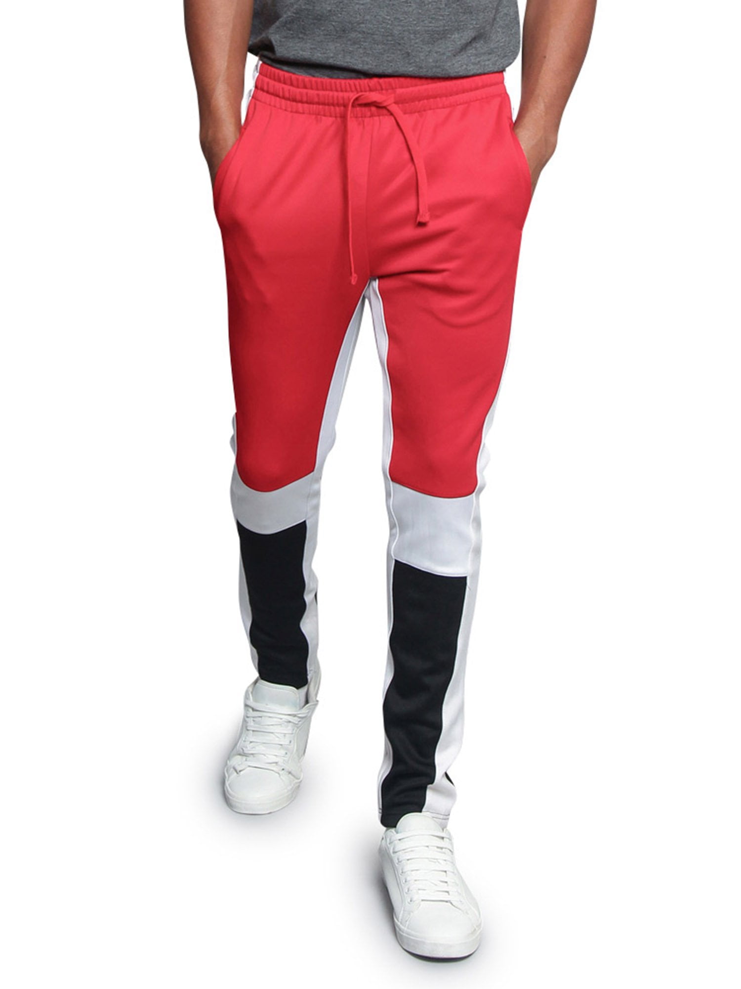 Medium red/Gold Southpole Boys Big Athletic Track Pants Open Bottom 