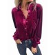 thumbnail image 2 of Camisetas Casuales de Larga con Botones de Terciopelo de Invierno para Mujer Rojo Vino L, 2 of 8