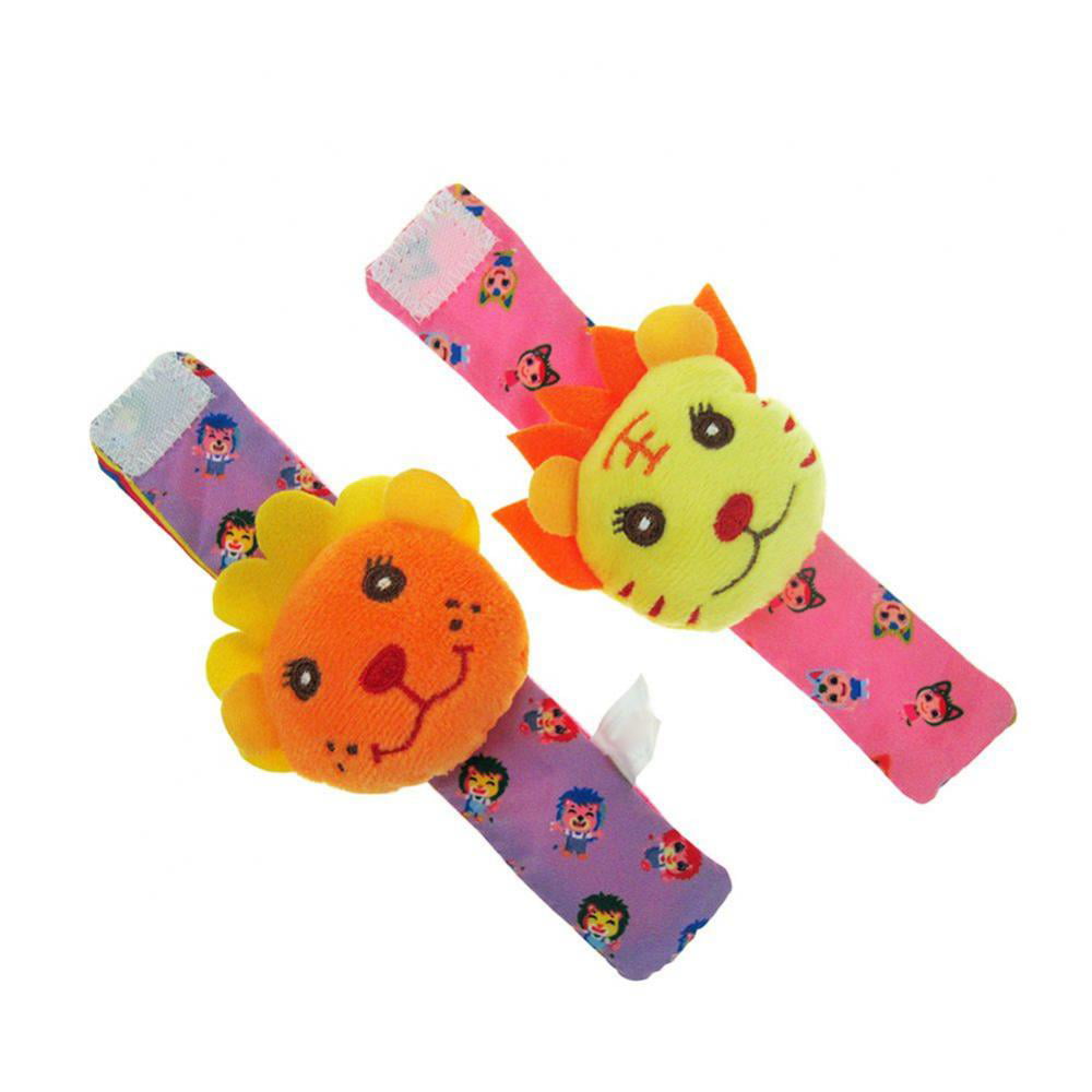 Edtoy Cute Animal Soft Baby Teething Toys Wrist Rattles and Foot Finders for Fun Toys cat
