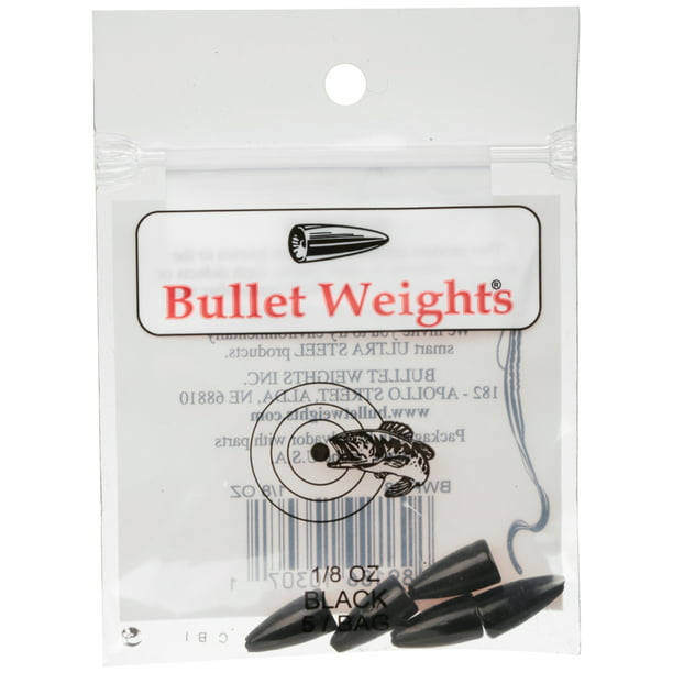 Bullet Weights® Bullet Weight Black, 1/8 oz, 5 Sinkers - Walmart.com ...