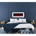 thumbnail image 4 of Cambridge 42" Curved Wall Mount Electric Fireplace Heater in White with Multi-Color LED Flames, Crystal Rocks, and Remote Control, 4 of 4