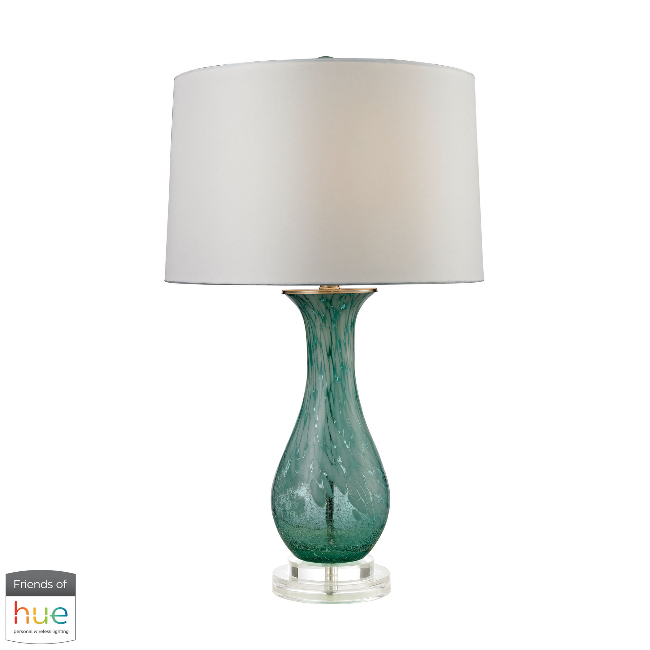 Swirl Glass Table Lamp in Aqua - with Philips Hue LED Bulb ... Swirl Glass Table Lamp in Aqua - with Philips Hue LED Bulb ...