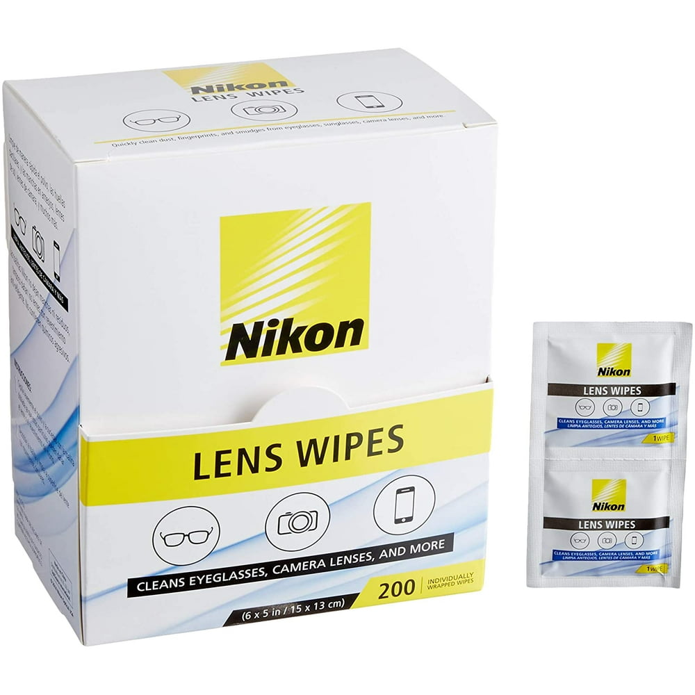 Nikon Lens Wipes PreMoistened Lens Cloths Wipes 200 Ct, Glasses Camera