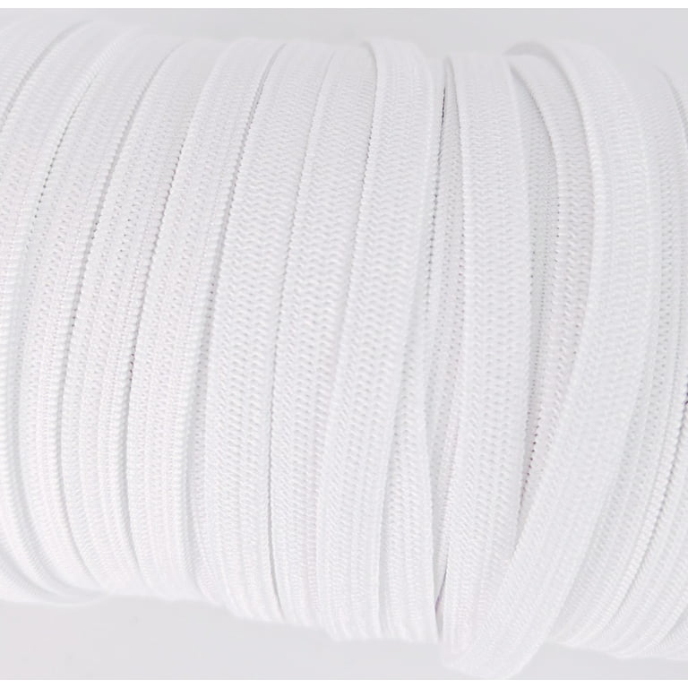 Braided Elastic Band 100 Yards 1/4 inch Width White Elastic String Cord, Heavy Stretch High Elasticity Knit Elastic Band for Sewing Crafts DIY