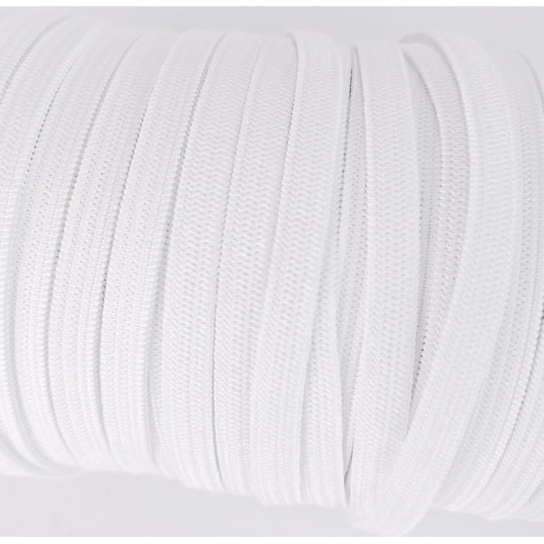100 yards 1/4 Inch Width Braided Elastic Band White Elastic Cord Heavy