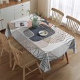 thumbnail image 2 of Blue Boho Abstract and Plant Pattern Rectangle Tablecloth 60"x84",Waterproof Polyester Rectangle Table Cloth, Wipeable Spillproof Polyester Tablecloth for Dining, Camping, Indoor and Outdoor, 2 of 5