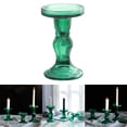 thumbnail image 4 of AMLESO Retro Green Glass Candle Holder for Pillar Candle for Table Party Decor L 8x14cm, 4 of 8