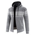 thumbnail image 3 of Fesfesfes Men's Plush Jacket Fall And Winter Outwear Stand Collar Sweater Casual Fleece Lined Jacket Plus Size $10, 3 of 4