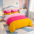 thumbnail image 2 of Erosebridal Modern Geometric Pattern 7-Piece Twin Bedding,Mid-Century Lines Bedding Comforter Set,Pink Reversible, 2 of 7