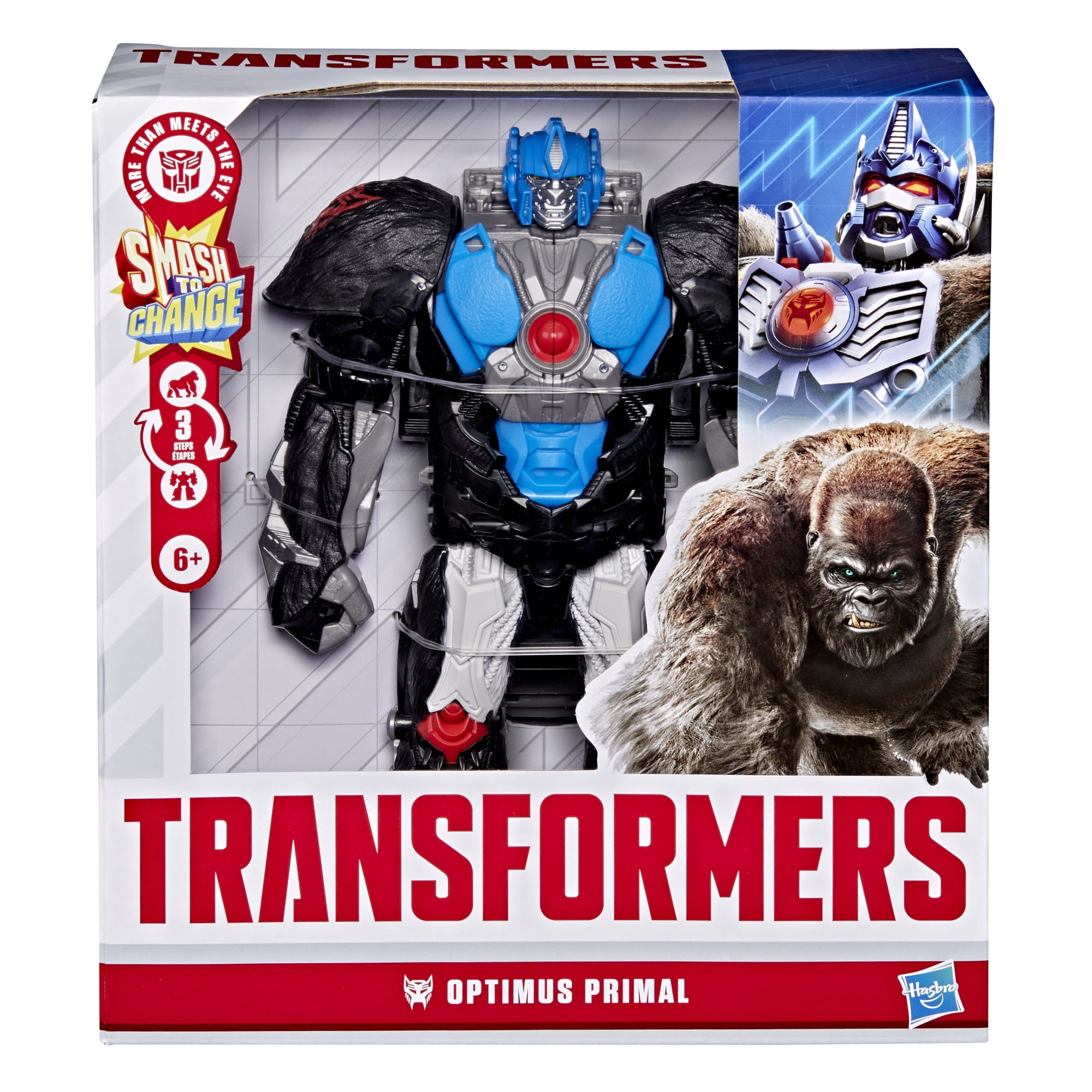 Transformers Toys Smash Changers Optimus Primal Action Figure, 6+