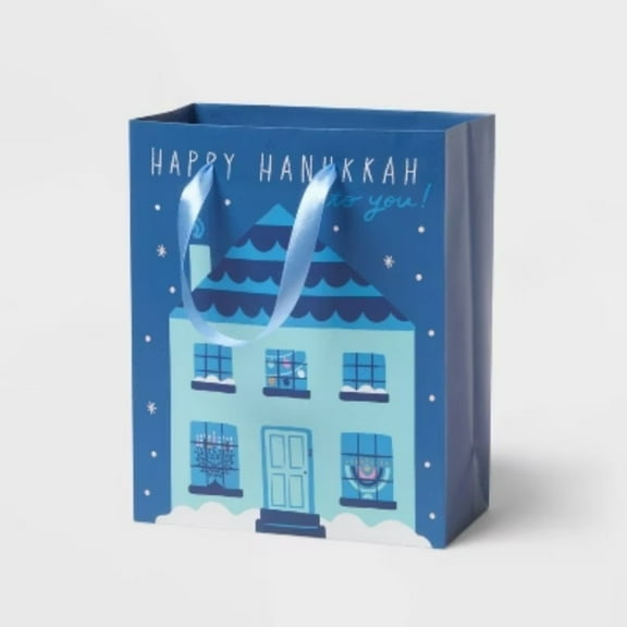 Small 'Happy Hanukkah to You' Gift Bag Blue - Spritz