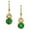Dark Green, variant on 1928 Jewelry 14K Gold Dipped Round Crystal Wire Drop Earring (Pink)