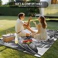 thumbnail image 4 of Grey Black Leaves Outdoor Rug for Patio/Deck/Porch, Non-Slip Large Area Rug 4 x 6 Ft, Summer Botanical Watercolor Leaf Indoor Outdoor Rugs Washable Area Rugs, Reversible Camping Rug Carpet Runner, 4 of 8