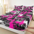 thumbnail image 3 of Castle Fairy Black Pink Watercolor Queen Sheet Sets for Teens,Abstract Gradient Bed Set, 3 of 7