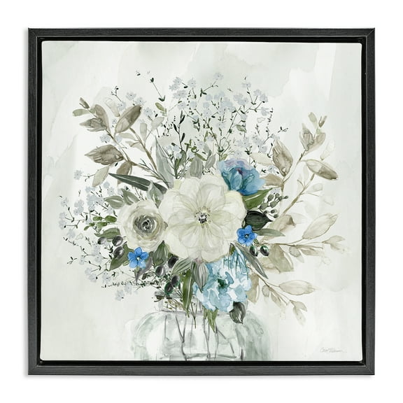 Stupell Industries Bundle of Country Florals Plants & Flowers Painting Black Floater Framed Canvas Art Print Wall Art, 18 x 18