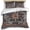 Brown, variant on 3 Piece Retro Boho Duvet Cover Set Twin Size,Microfiber Comforter/Quilt Cover with Corner Ties and 2 Pillowcases,Rustic Flowers Modern Geometric Abstract Art All Season Bedding with Zipper Closure