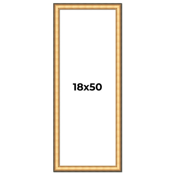 18x50 Frame Gold Plein Aire Solid Wood Picture Frame Width 2 Inches | Interior Frame Depth 0.5