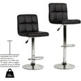 thumbnail image 3 of BestOffice New Black Adjustable Synthetic Leather Swivel Bar Stools Chairs B06-Sets of 2,Black, 3 of 7