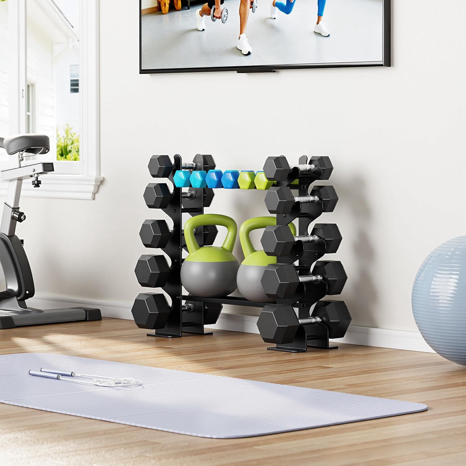 Heavy-Duty Dumbbell Rack Stand for Home Gym, 400LB Capacity Compact Free Weight Storage Organizer