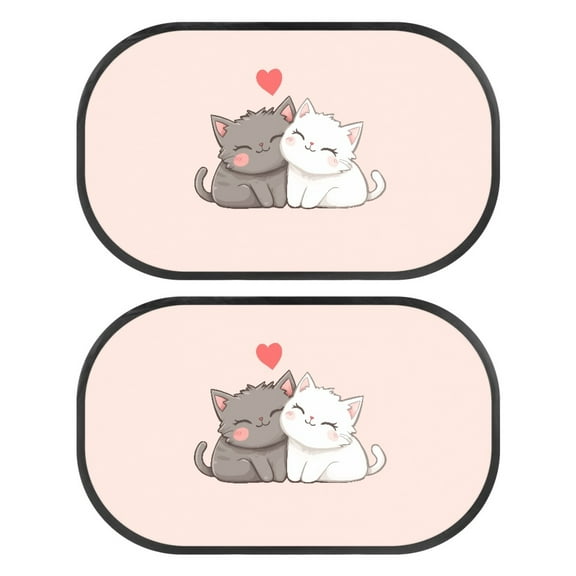 Yuyamidu Cute Cat Car Sun Shade Red Heart Side Window Baby Sun Protection Window Shades for Car SUV Sedan 2 Pack Pink Sun Visor Foldable Sunshade for Car Back Window