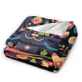 thumbnail image 3 of XMXY Fleece Throw Blanket for Couch, Flower Cat Artwork Lightweight Plush Fuzzy Cozy Soft Bed Blankets and Throws for Sofa, 60"x50" inches, 3 of 8