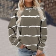 thumbnail image 3 of KBODIU Women's Classic Stripe Print Pullover Tops Oversized Casual Basic Long Sleeves Tunic Tops Round Neck Loose Fit Blouses Fall Clothes Sweatshirts Plus Size, 3 of 6