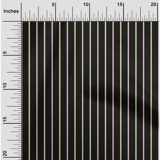 oneOone Tissu Polyester Lycra Noir Rayé Matériel de Couture Imprimé Tissu au Mètre 56 Pouces de Large