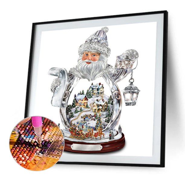 Cuadros Decorativos 5D bricolaje taladro redondo completo diamante pintura Santa Claus Kit decoración del hogar (NH2728) Tmvgtek embutido en tela