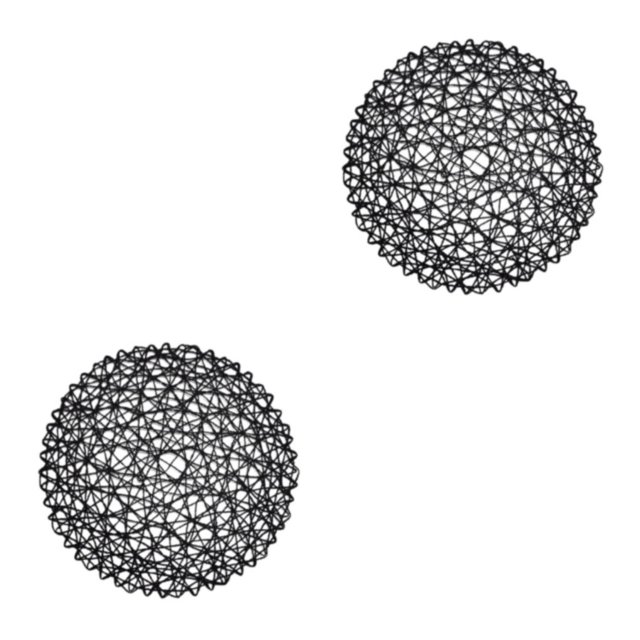 Yuarrent 6 tapetes de cuerda de papel de artesanía exquisita - Tapete de comedor de papel ecológico y bajo en carbono 38 cm negro 38cm negro 2Conjunto